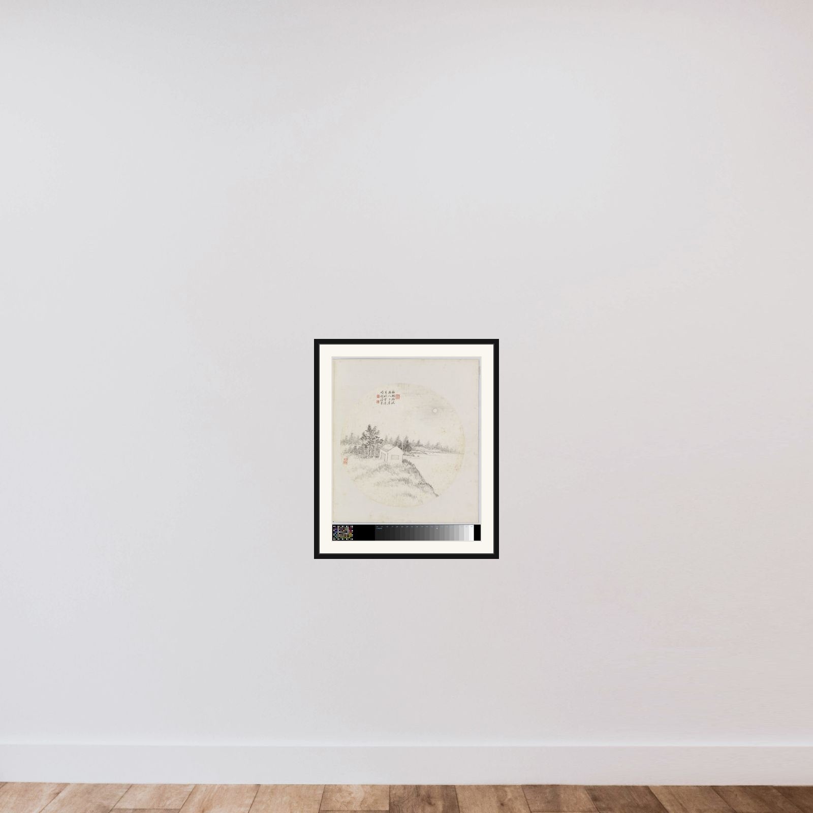 Albumblad framed — shown to scale