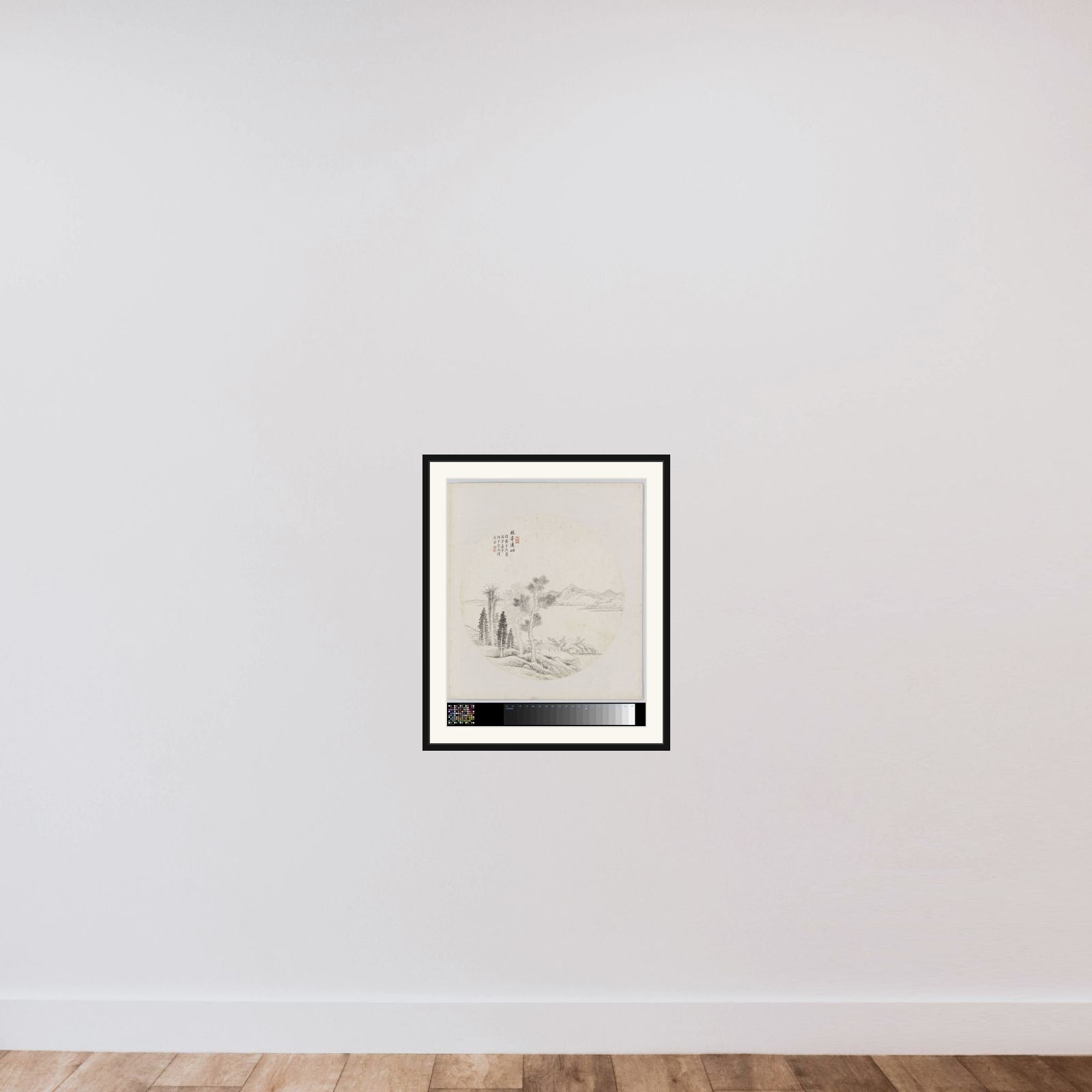 Albumblad framed — shown to scale