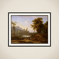 Italiaans landschap with omgeknakte boom framed