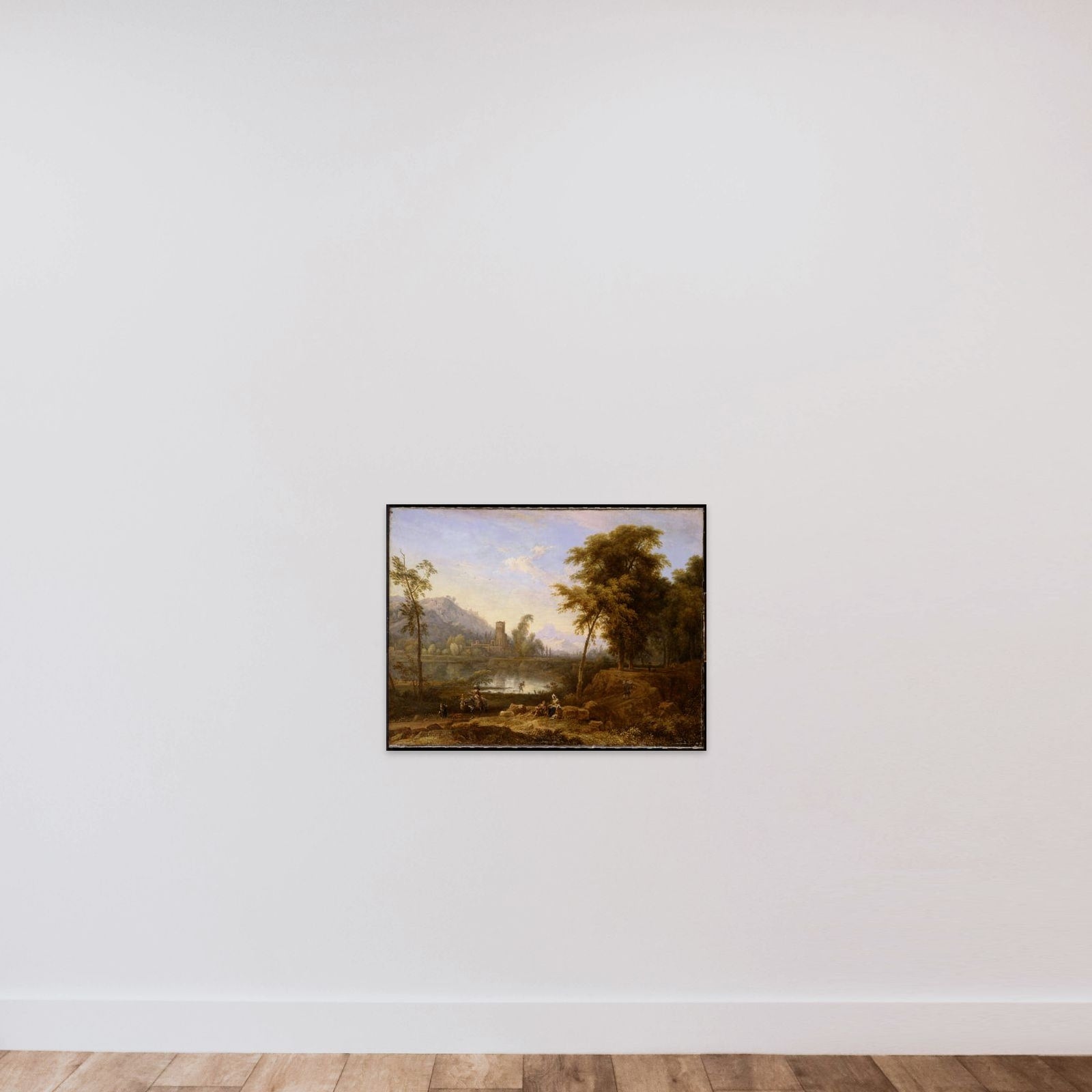 Italiaans landschap with omgeknakte boom unframed — shown to scale