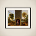 Bloemstilleven in omlijsting met monogram framed