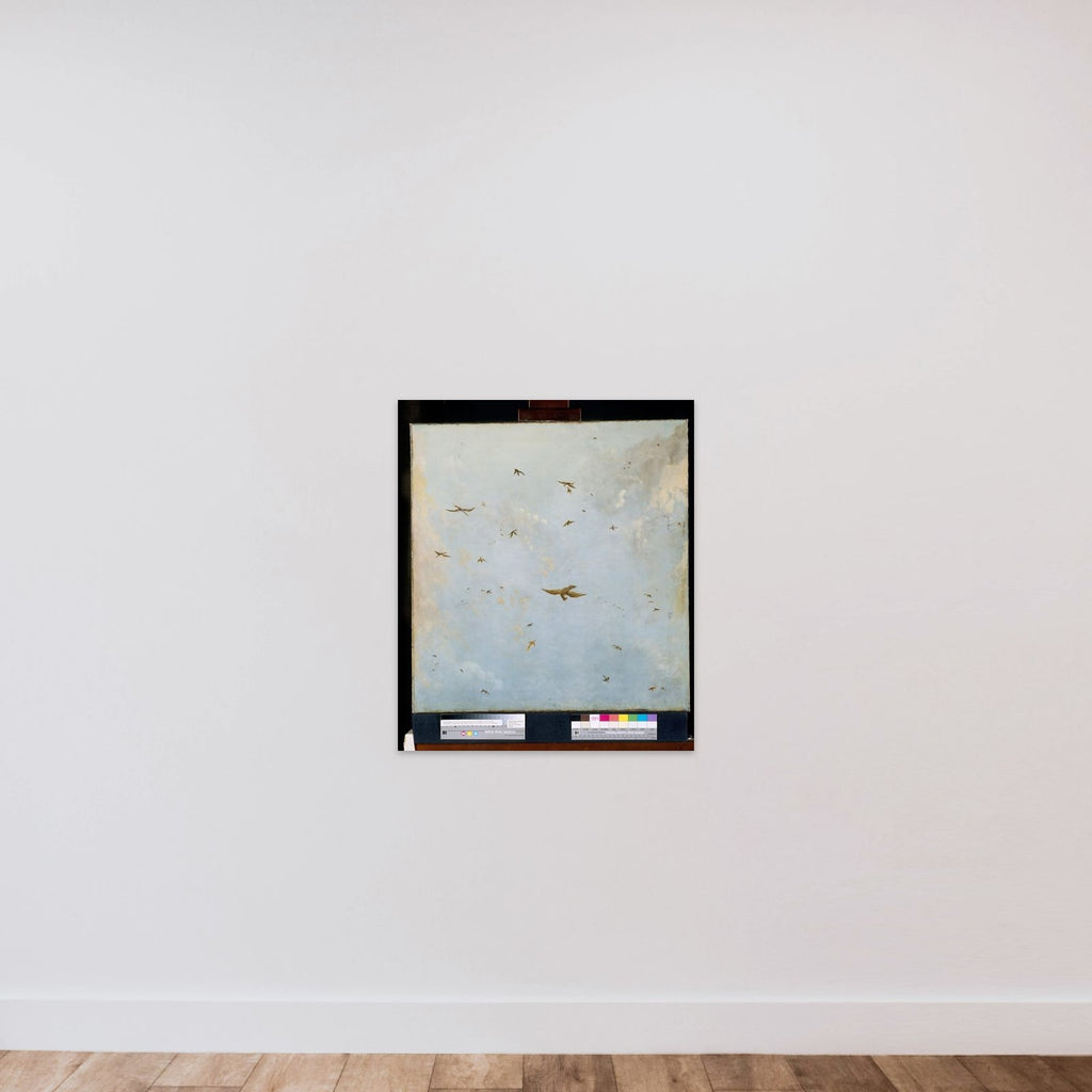 Dolls-house Ceiling-Painting of a Cloudy Sky with Birds unframed — shown to scale
