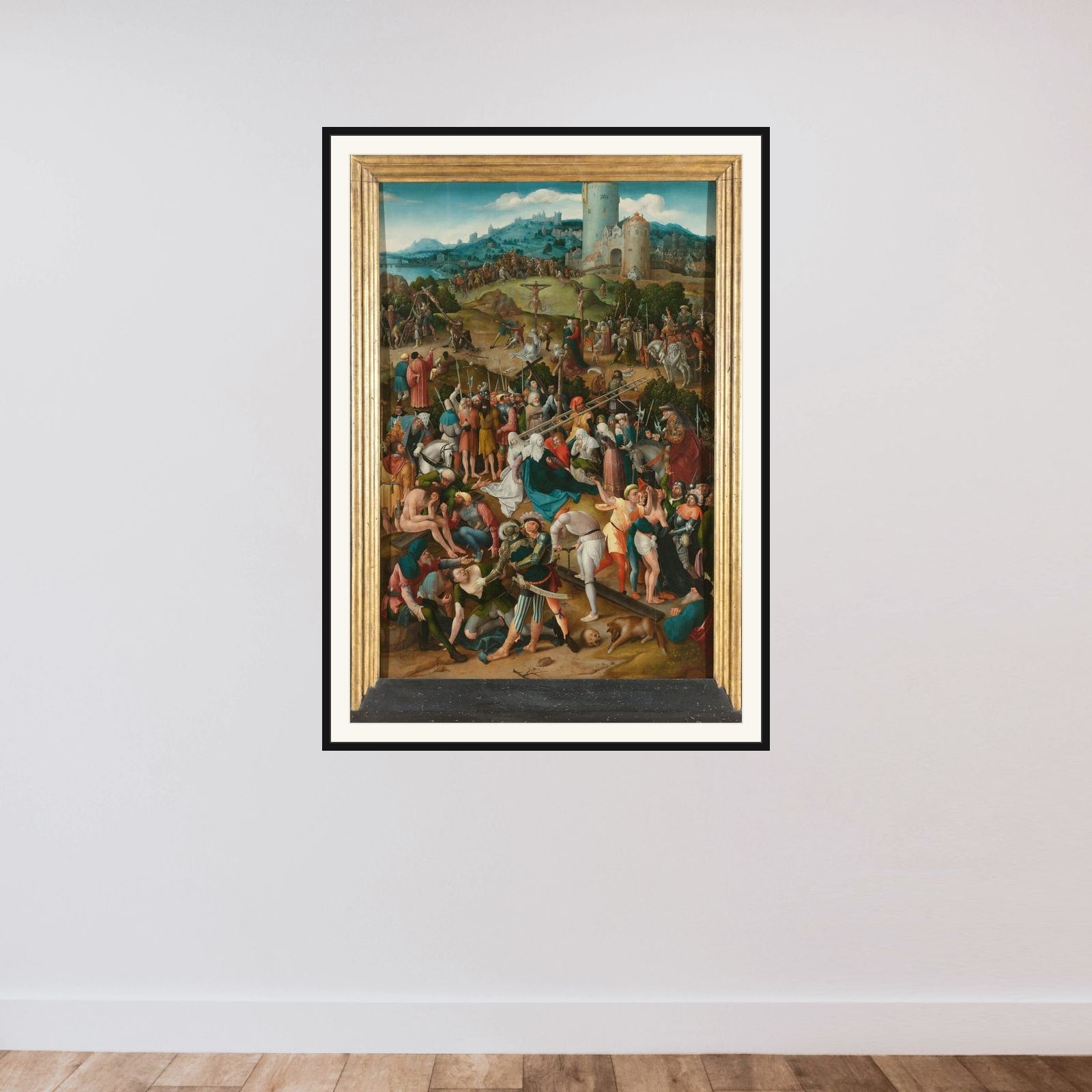 The Calvary framed — shown to scale