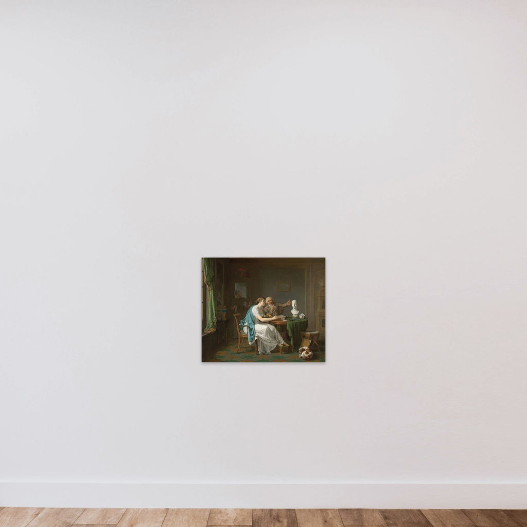 The Drawing Lesson unframed — shown to scale
