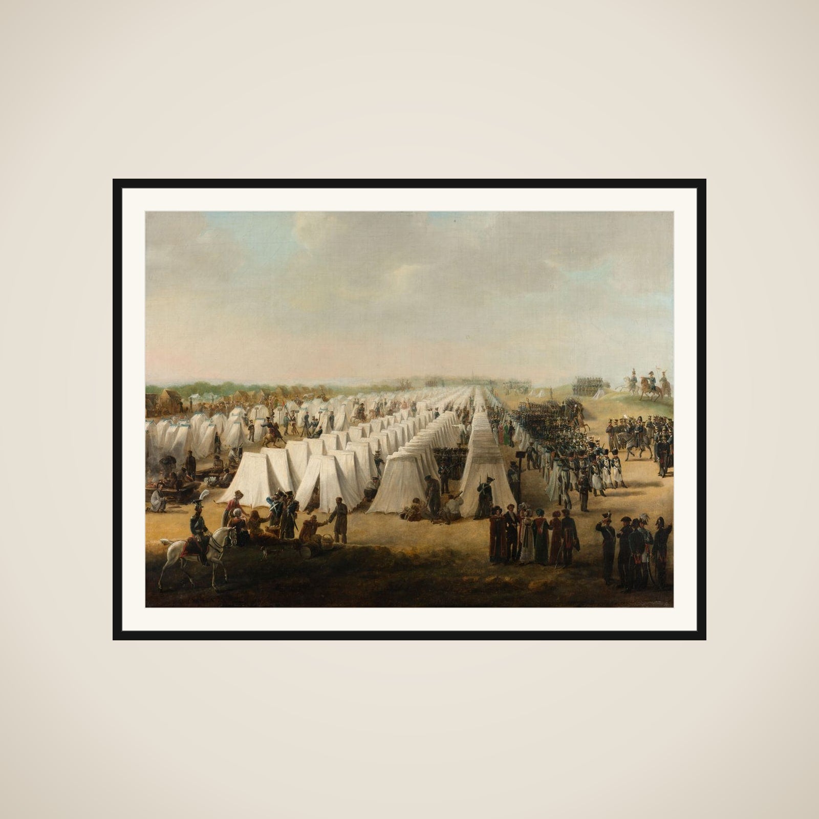 The Army Camp at Rijen framed