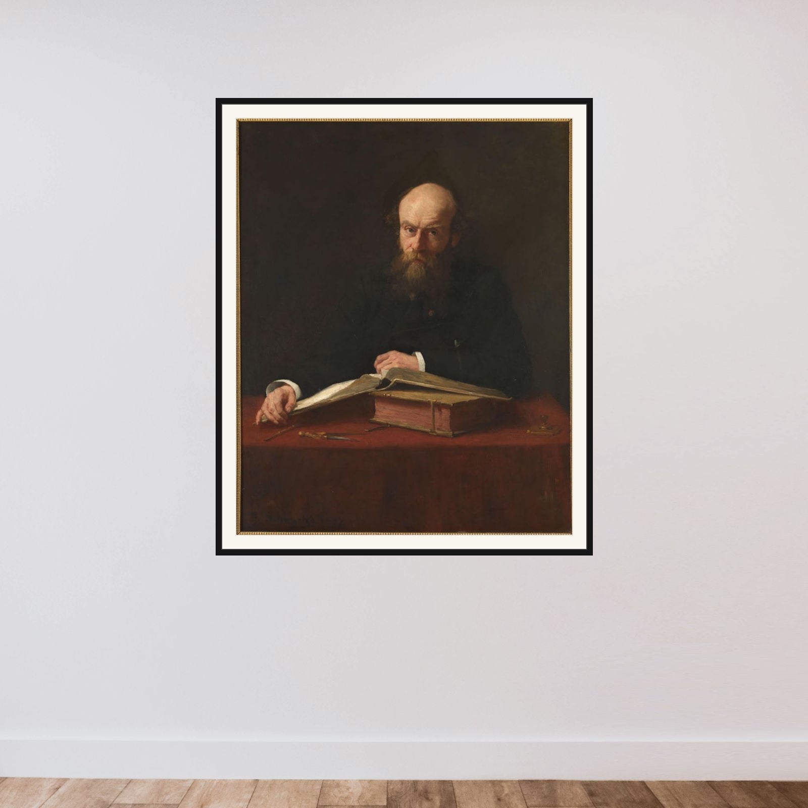 Portrait of Dr. P.J.H. Cuypers (1827-1921) framed — shown to scale