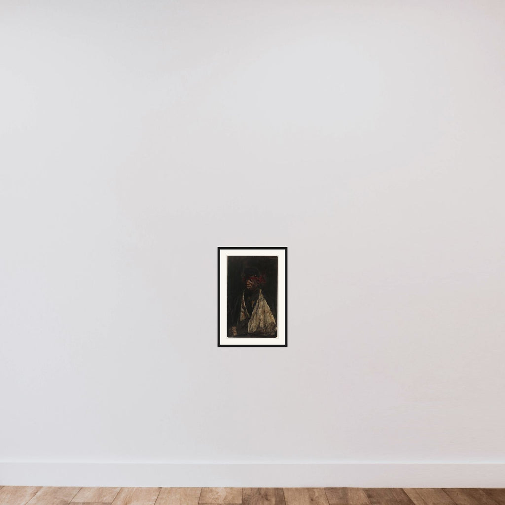 Portrait of a Wounded KNIL soldier framed — shown to scale