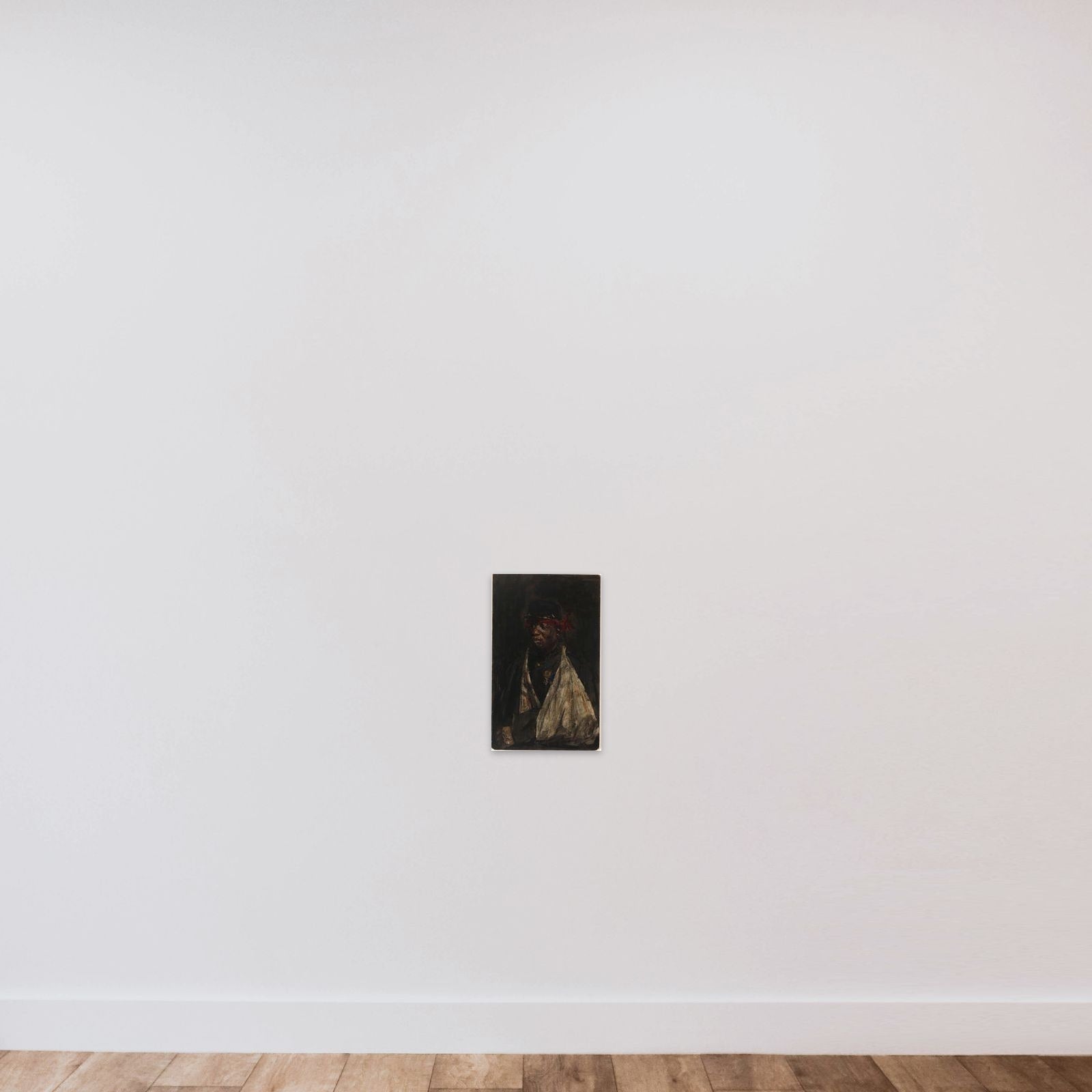 Portrait of a Wounded KNIL soldier unframed — shown to scale