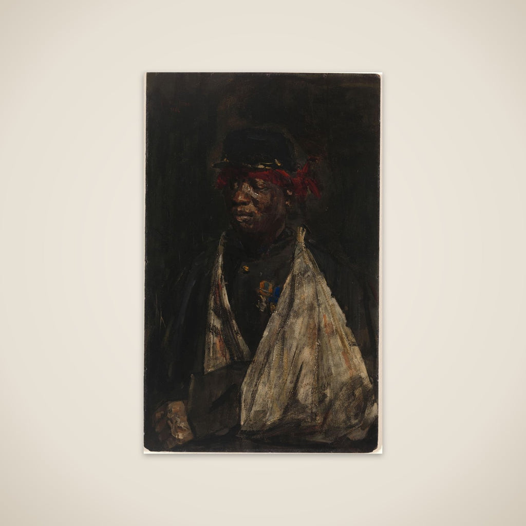 Portrait of a Wounded KNIL soldier unframed print