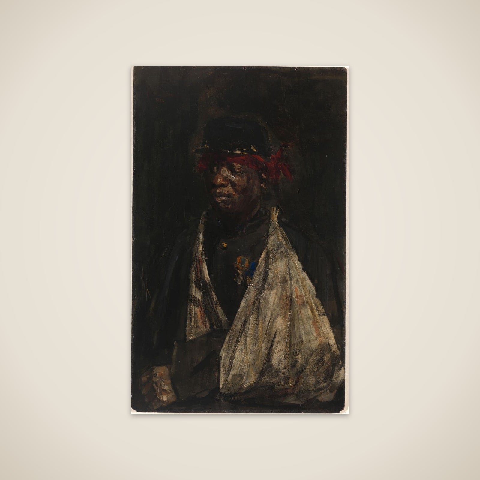 Portrait of a Wounded KNIL soldier unframed print