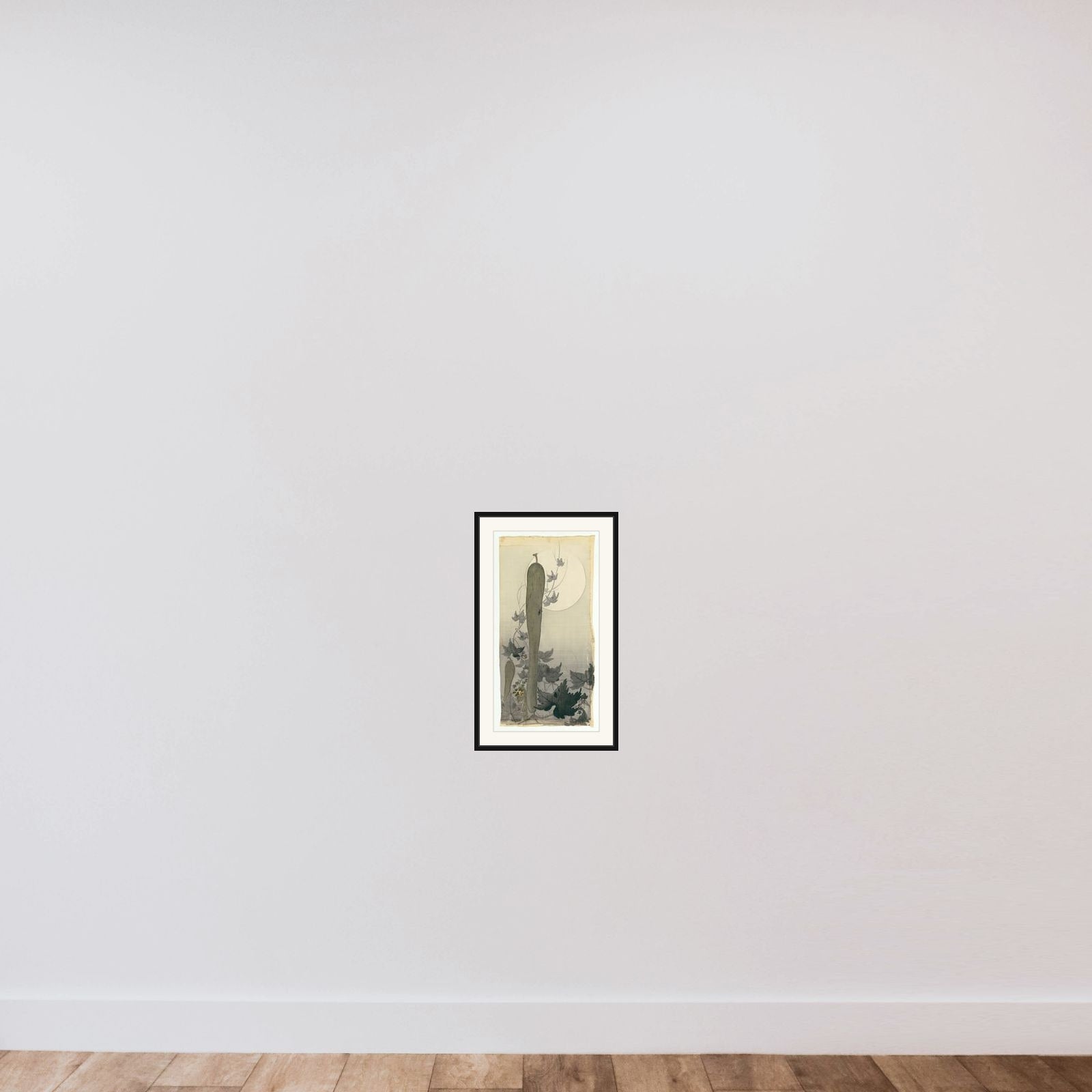 Wilde komkommer met volle maan framed — shown to scale