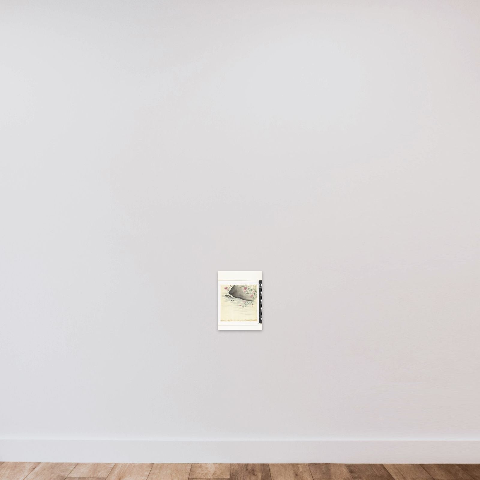 Bloemen aan waterkant unframed — shown to scale