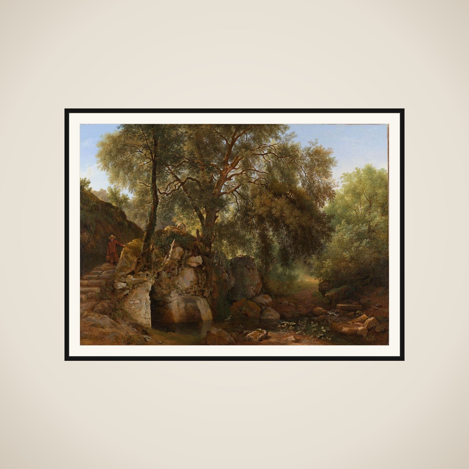 View in the Park of the Villa Chigi at Ariccia framed