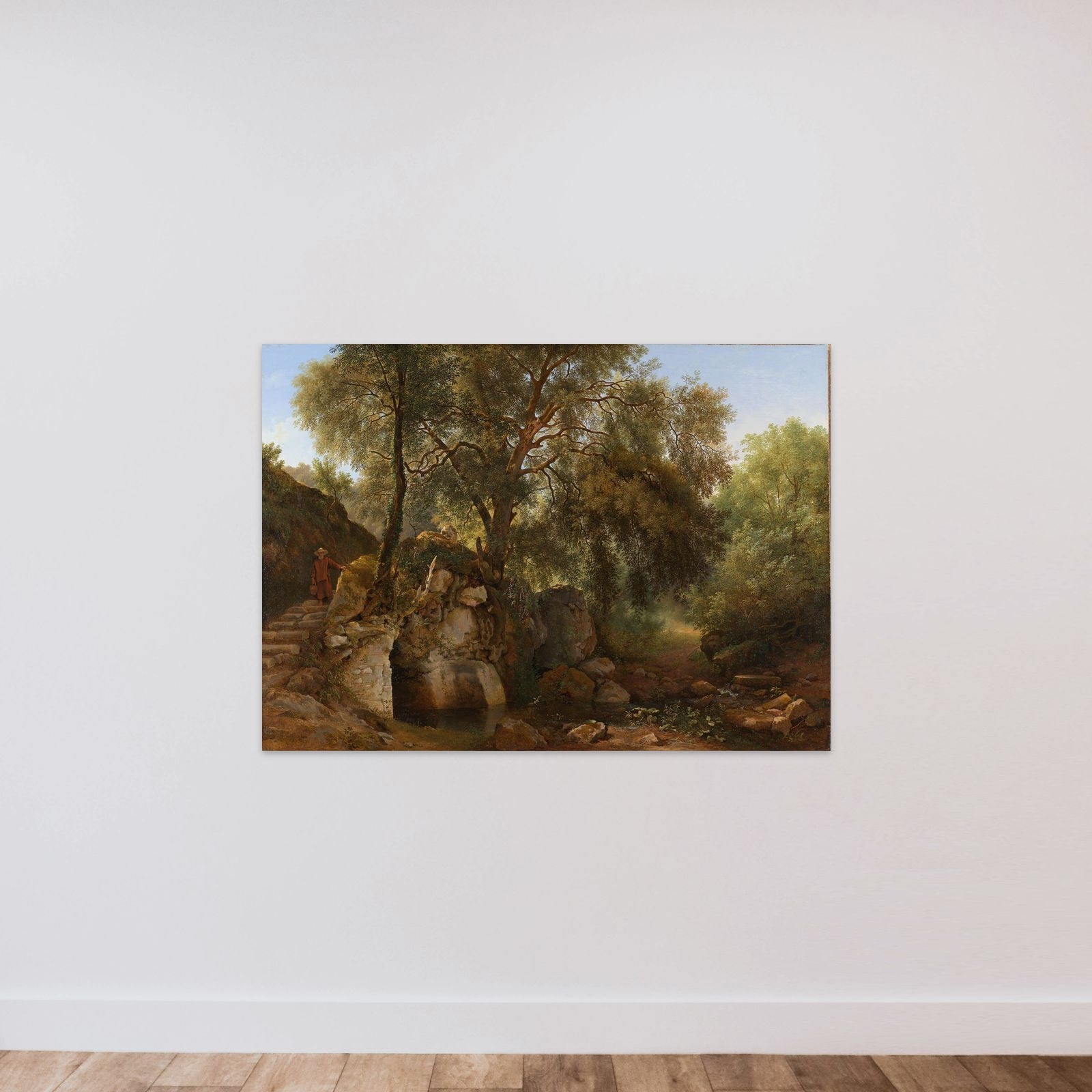View in the Park of the Villa Chigi at Ariccia unframed — shown to scale