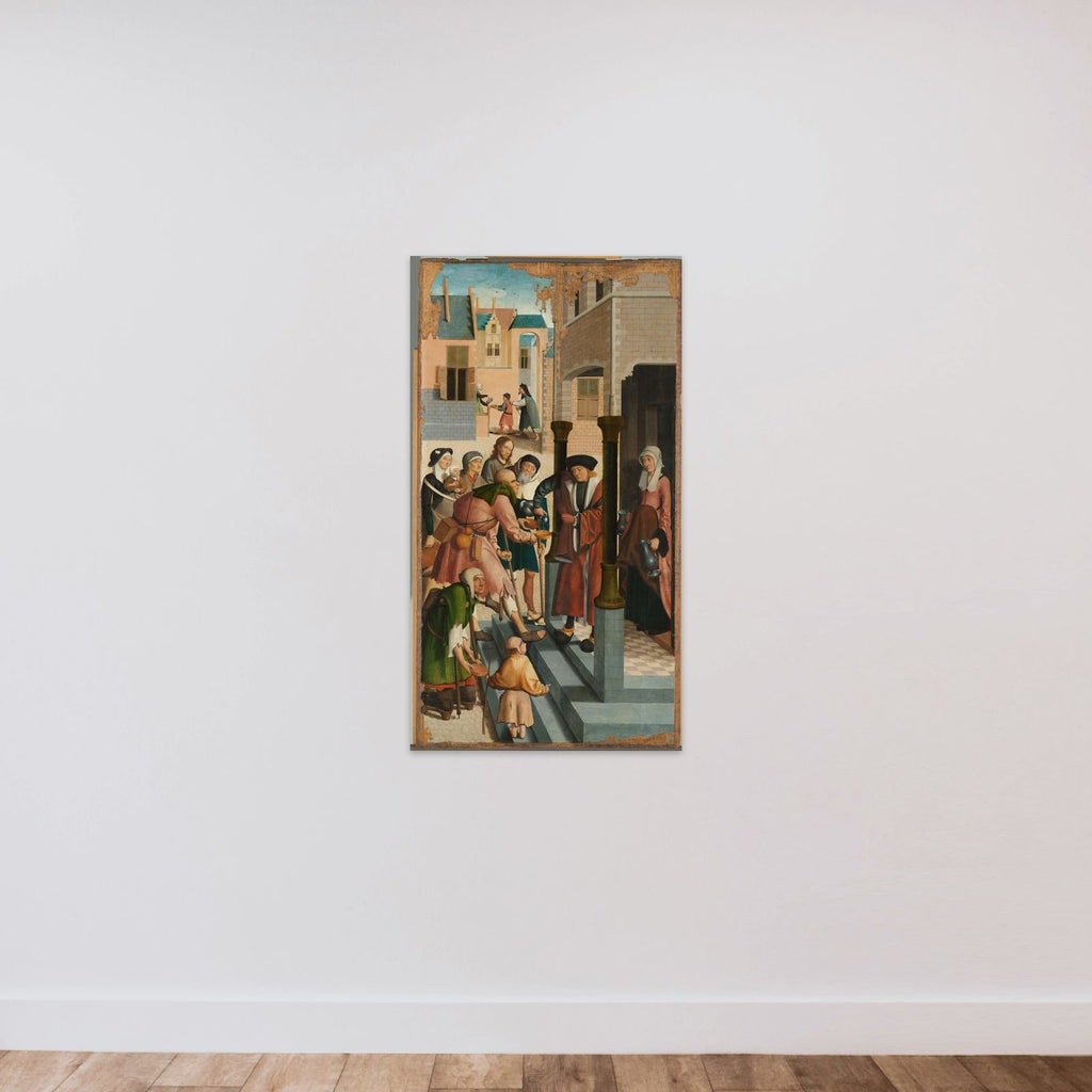 The Seven Works of Mercy unframed — shown to scale