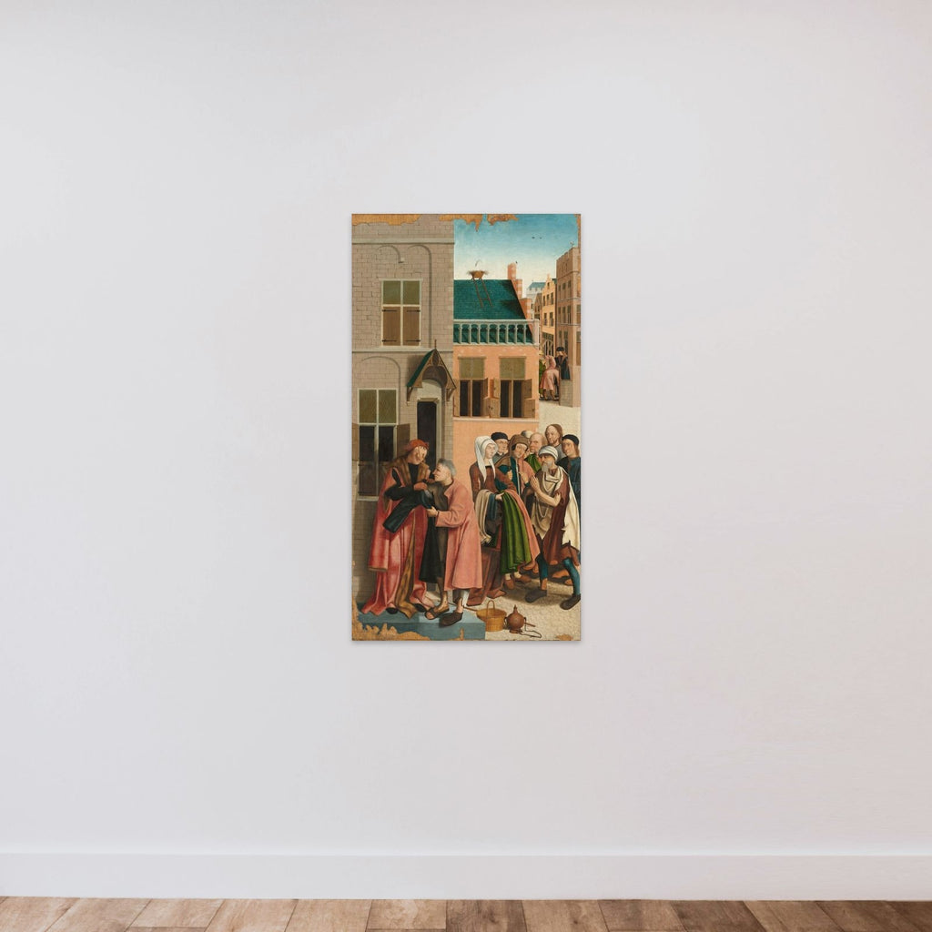 The Seven Works of Mercy unframed — shown to scale
