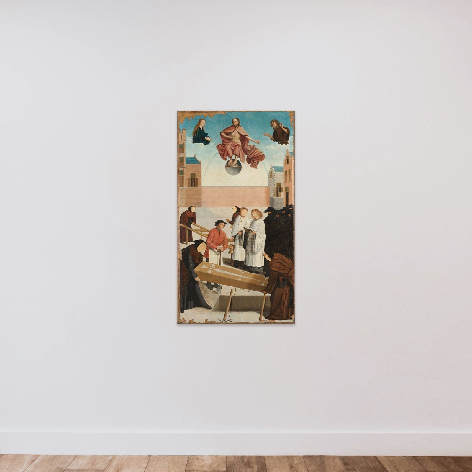 The Seven Works of Mercy unframed — shown to scale