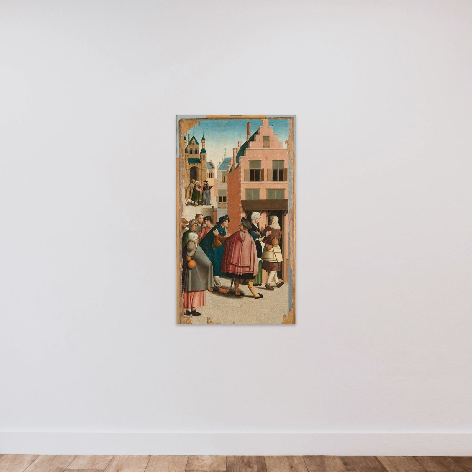 The Seven Works of Mercy unframed — shown to scale