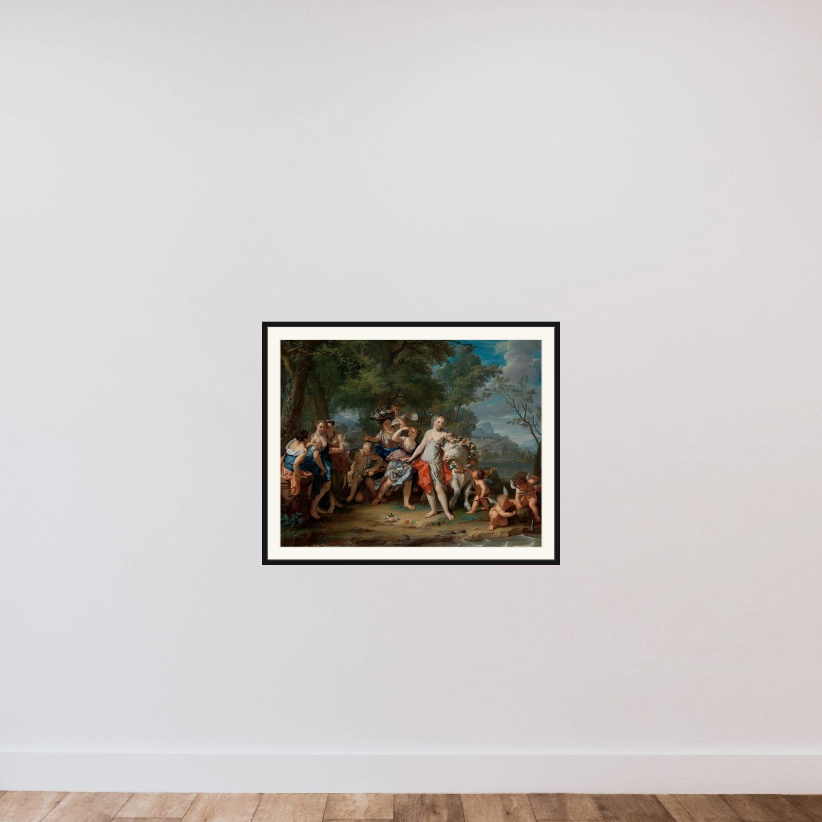 The Rape of Europa framed — shown to scale