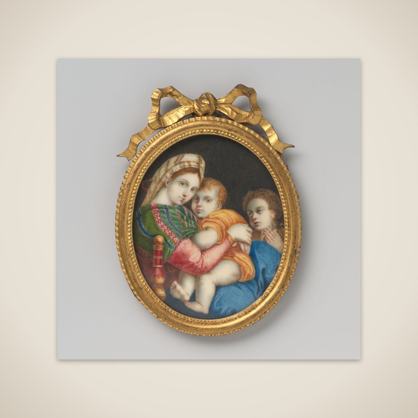 Schilderij met voorstelling van de Madonna della sedia naar Rafaël unframed print