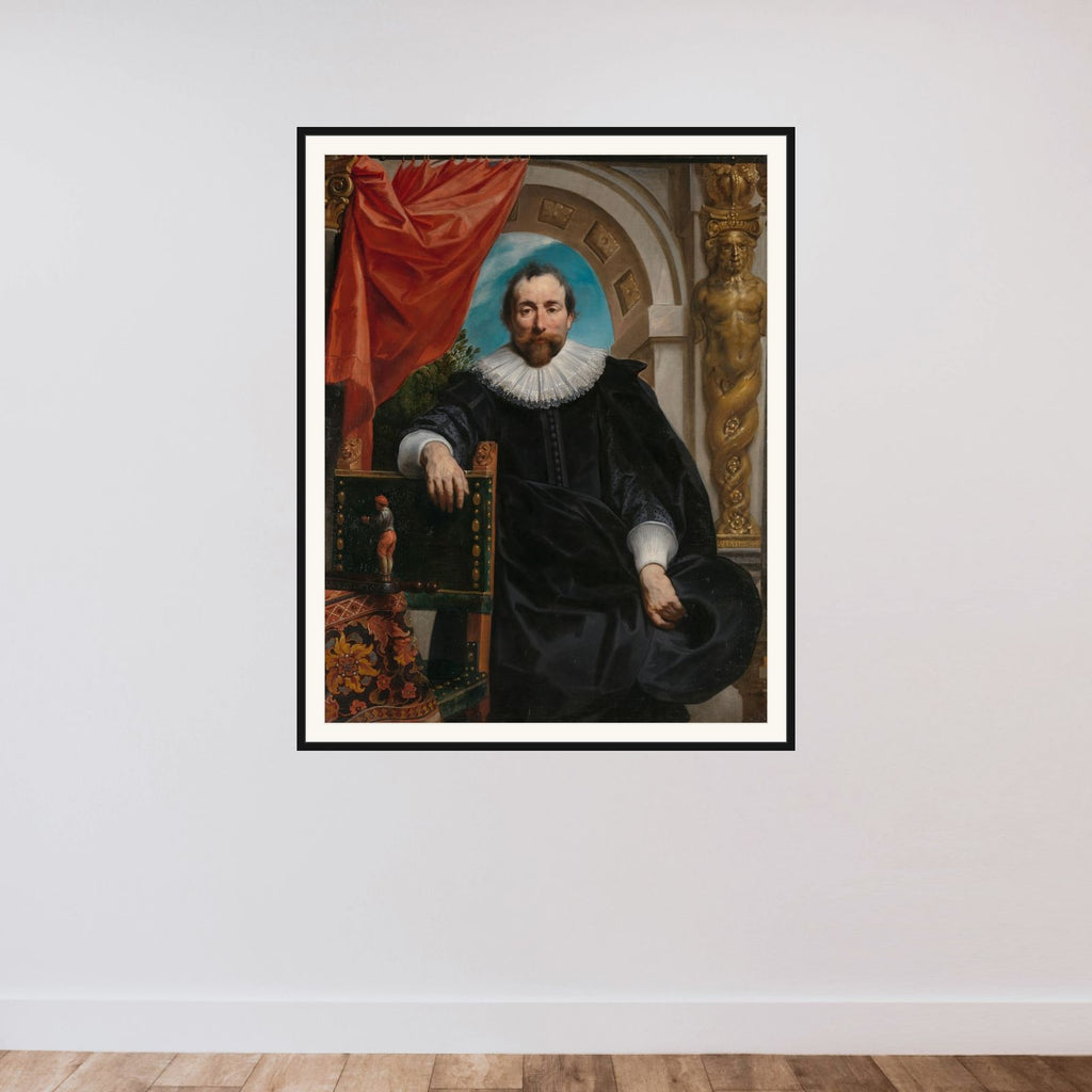 Portrait of Rogier Le Witer framed — shown to scale