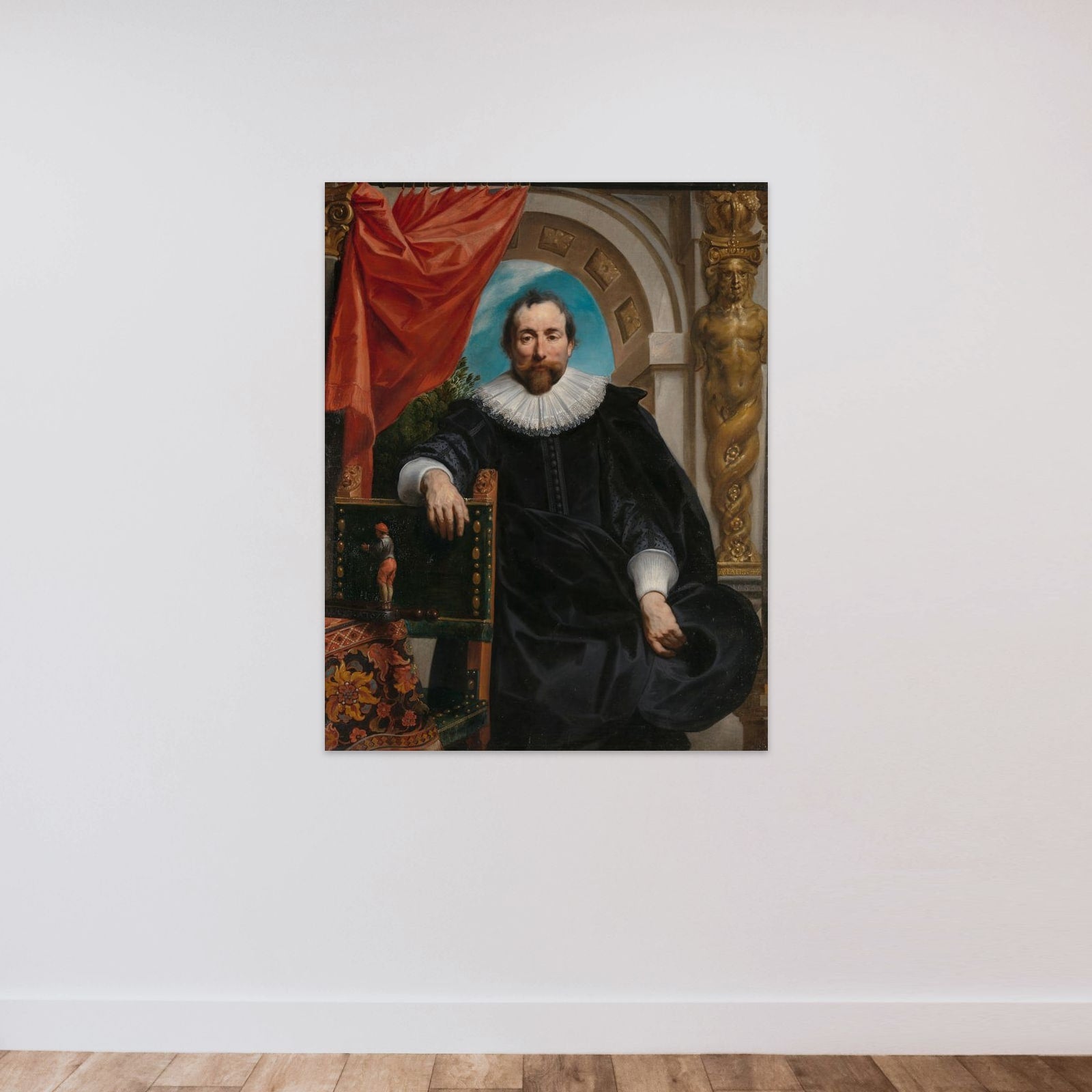 Portrait of Rogier Le Witer unframed — shown to scale