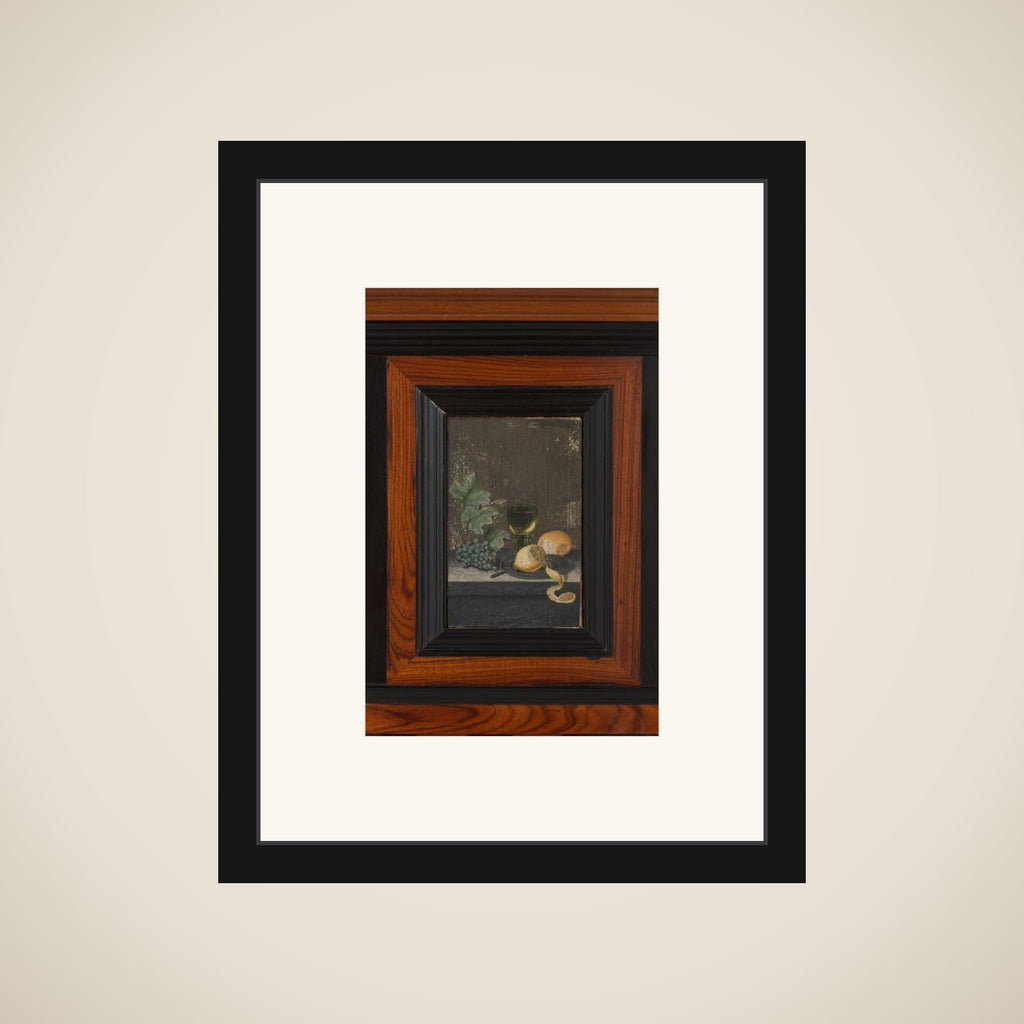 Still life with druiven en citroen framed