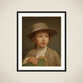 Boy with a Drawing Book framed