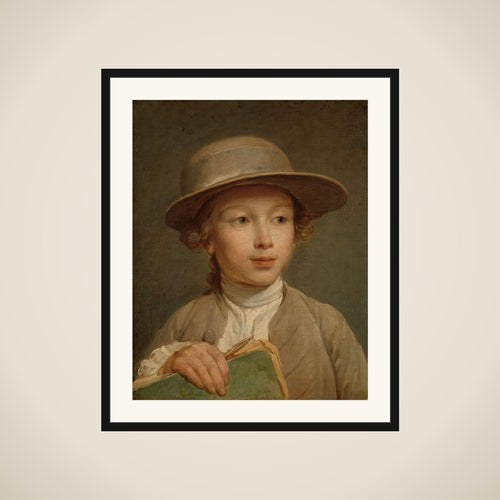 Boy with a Drawing Book framed