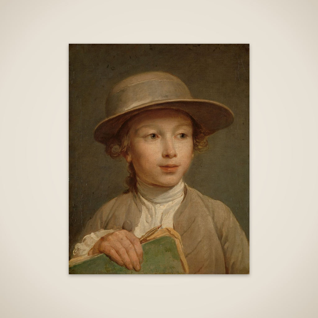 Boy with a Drawing Book unframed print