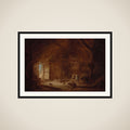 Interior of a Stable with three Children framed