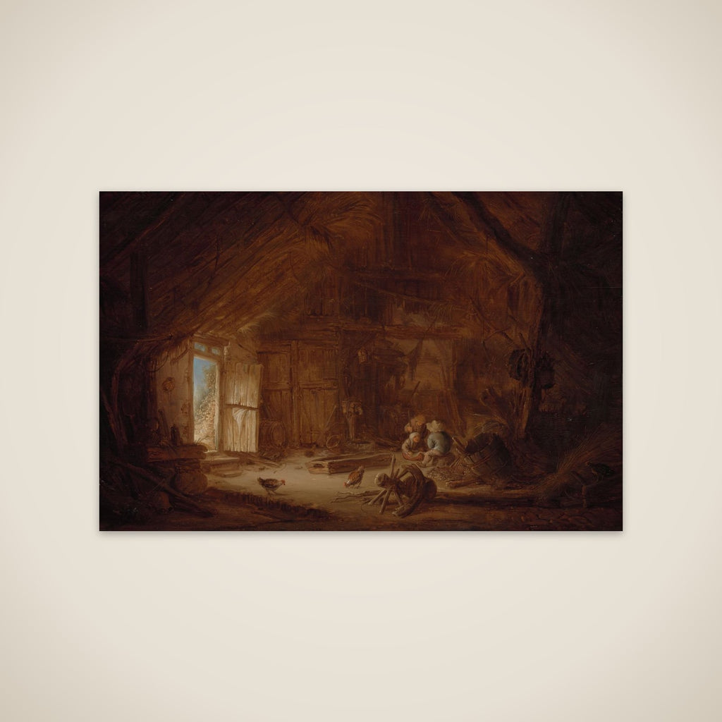 Interior of a Stable with three Children unframed print