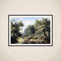 Boslandschap met reizigers framed