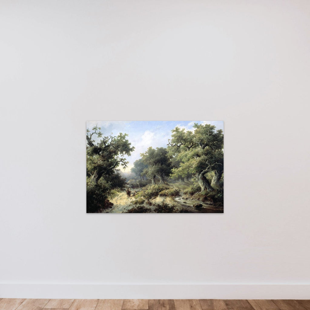 Boslandschap met reizigers unframed — shown to scale