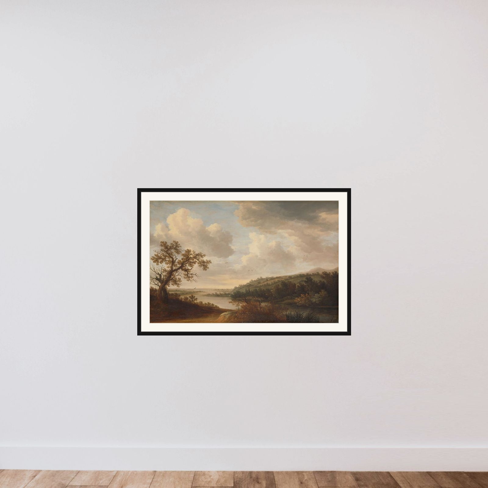River View framed — shown to scale
