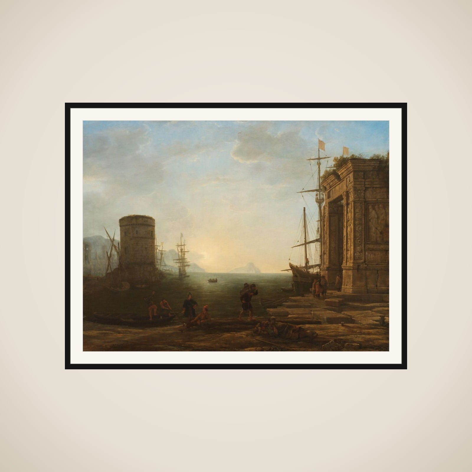 Harbour at Sunrise framed