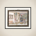 Plaque depicting a mandarin’s visit framed