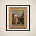 Interior with a Woman Sewing framed