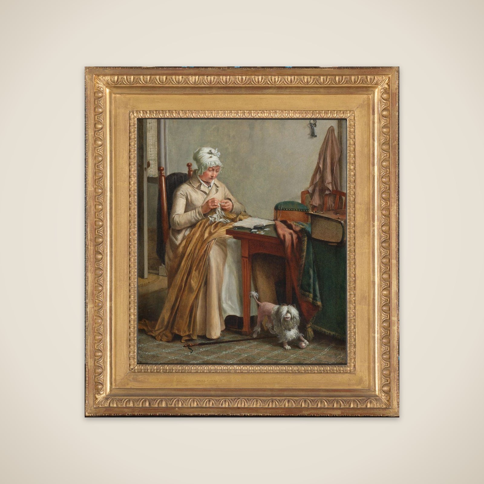 Interior with a Woman Sewing unframed print