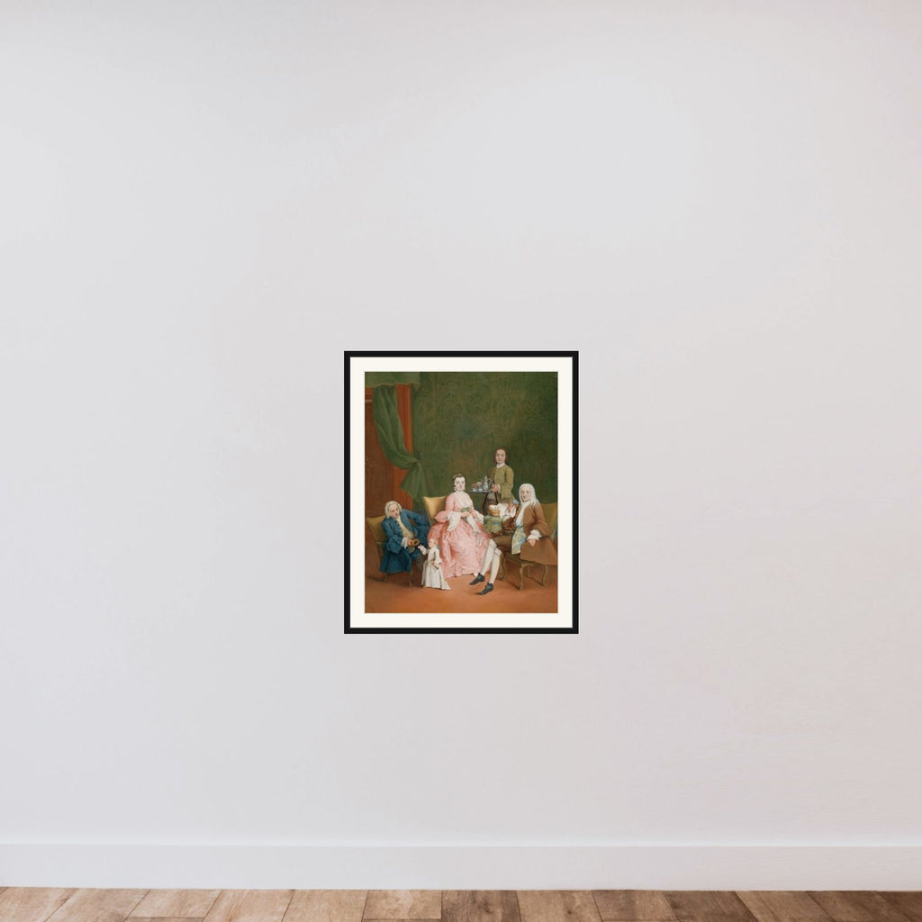 Portrait of a Venetian Family with a Manservant Serving Coffee framed — shown to scale