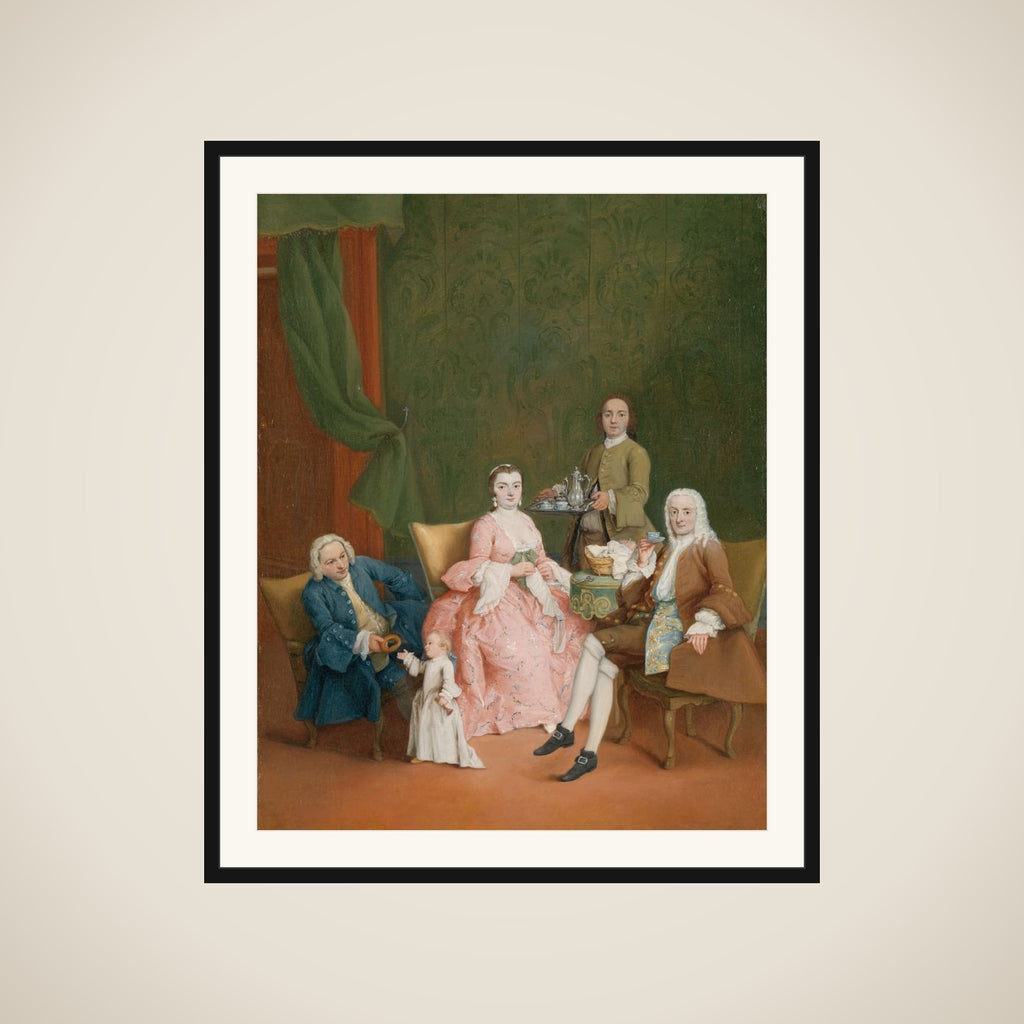 Portrait of a Venetian Family with a Manservant Serving Coffee framed