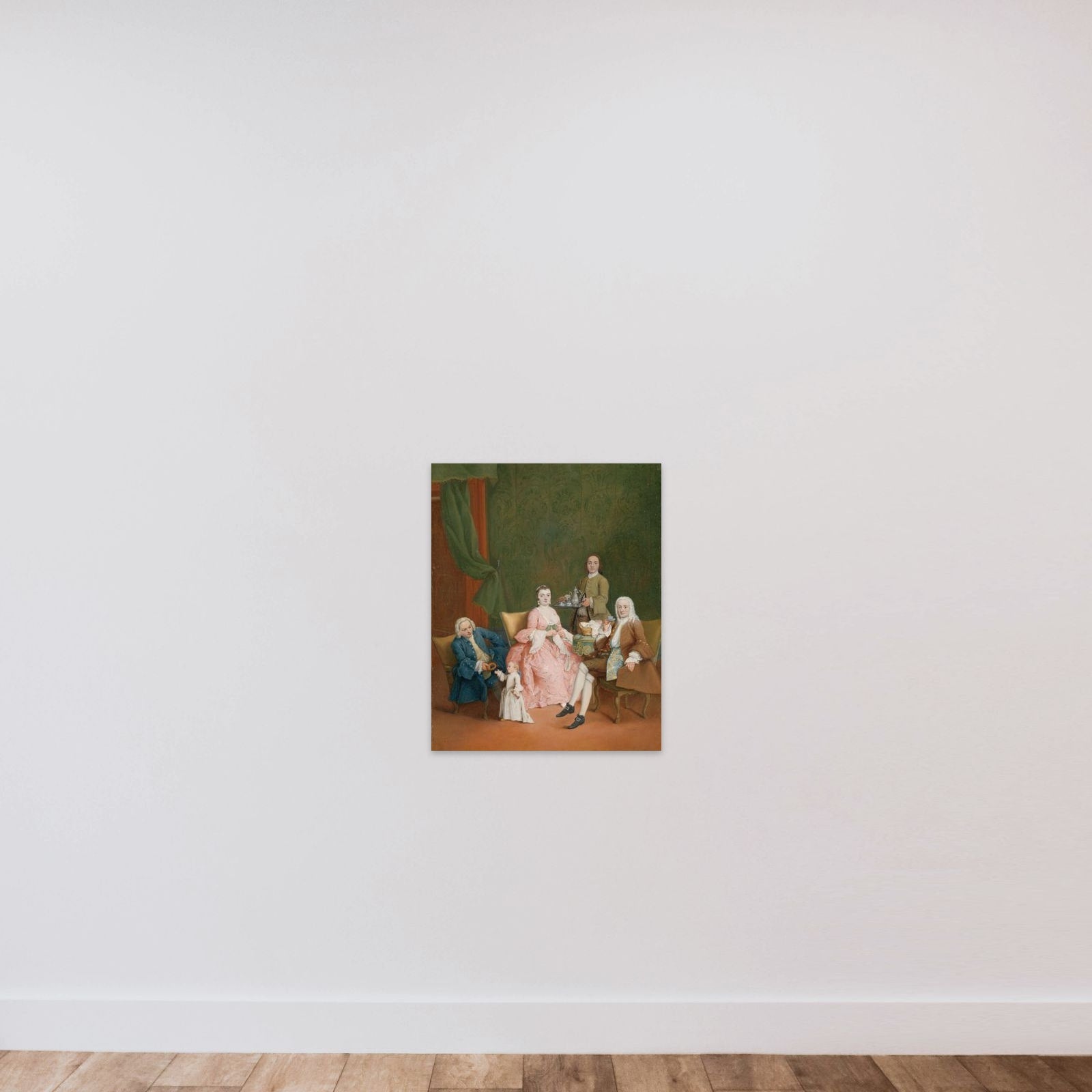 Portrait of a Venetian Family with a Manservant Serving Coffee unframed — shown to scale