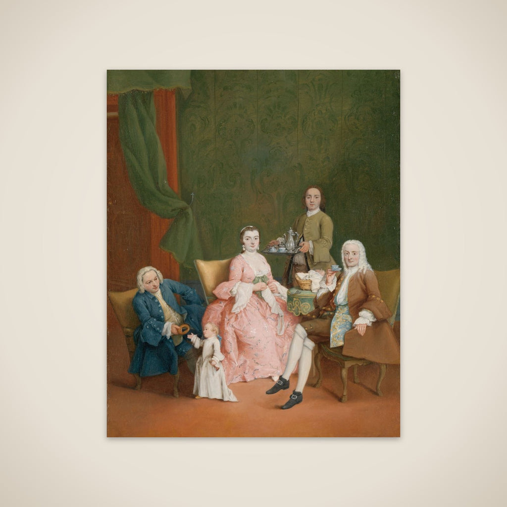 Portrait of a Venetian Family with a Manservant Serving Coffee unframed print