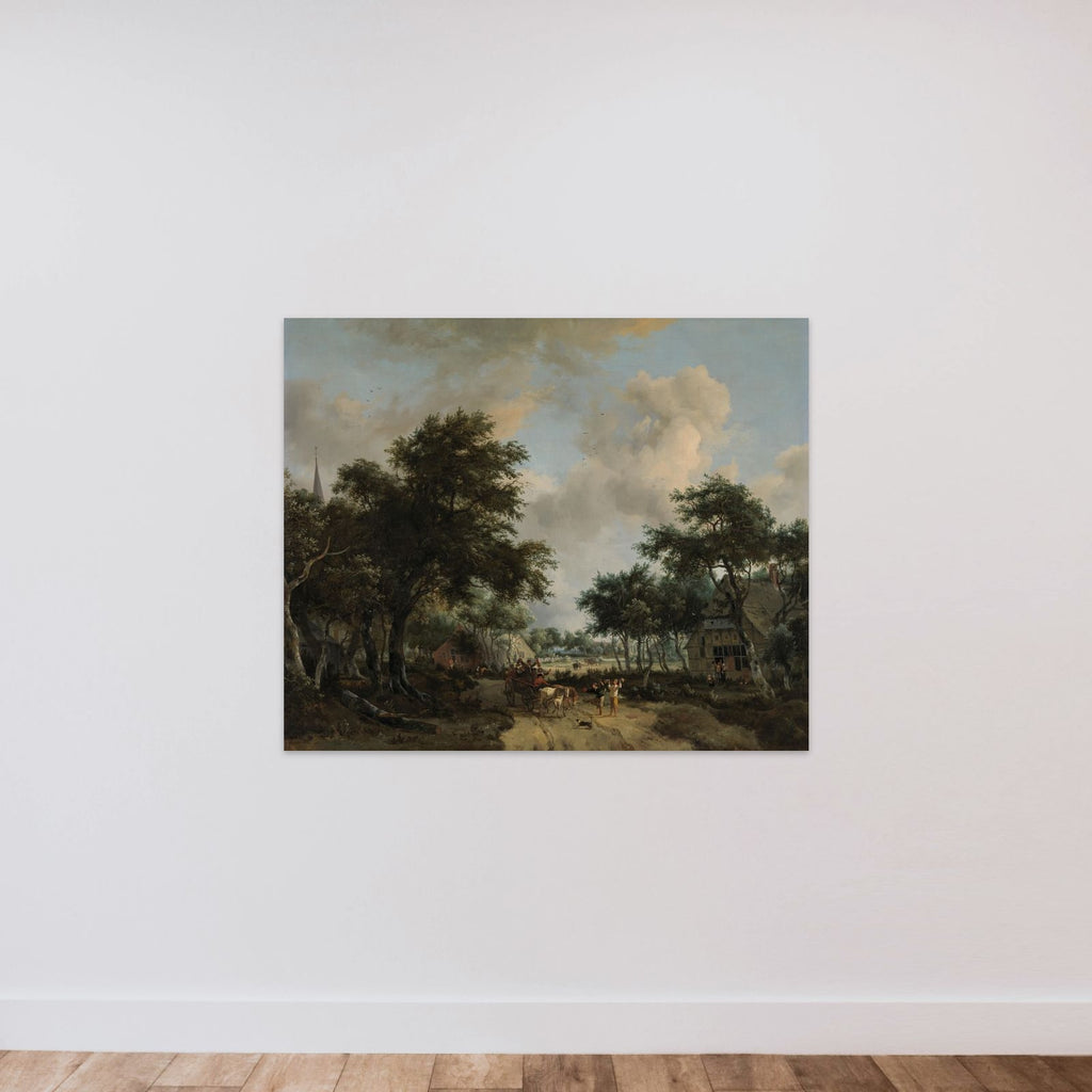 Wooded Landscape with Merrymakers in a Cart unframed — shown to scale