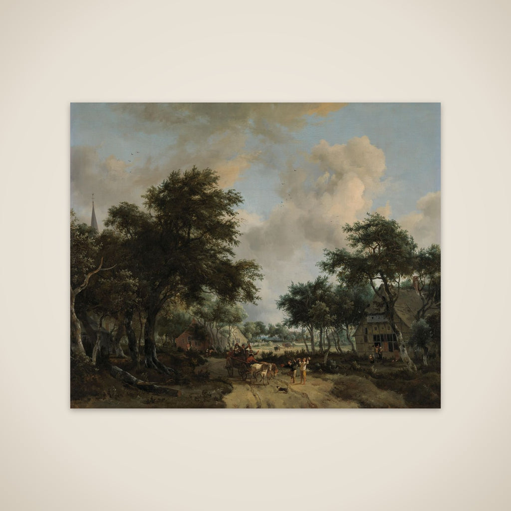 Wooded Landscape with Merrymakers in a Cart unframed print