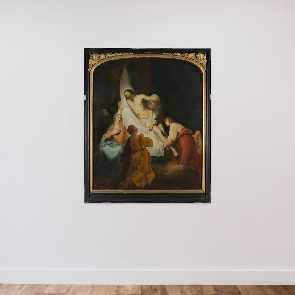 The Descent from the Cross unframed — shown to scale