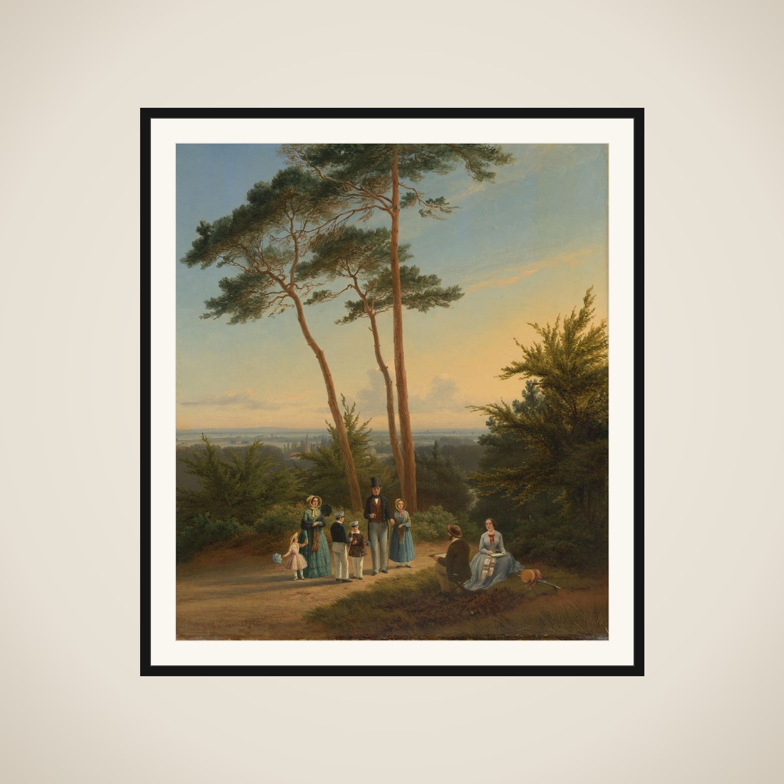 De familie van Isaac Jacobus Rochussen (1794-1881) en Hermina Johanna Maria Scharff (1808-1875) geschilderd door de kunstenaar framed