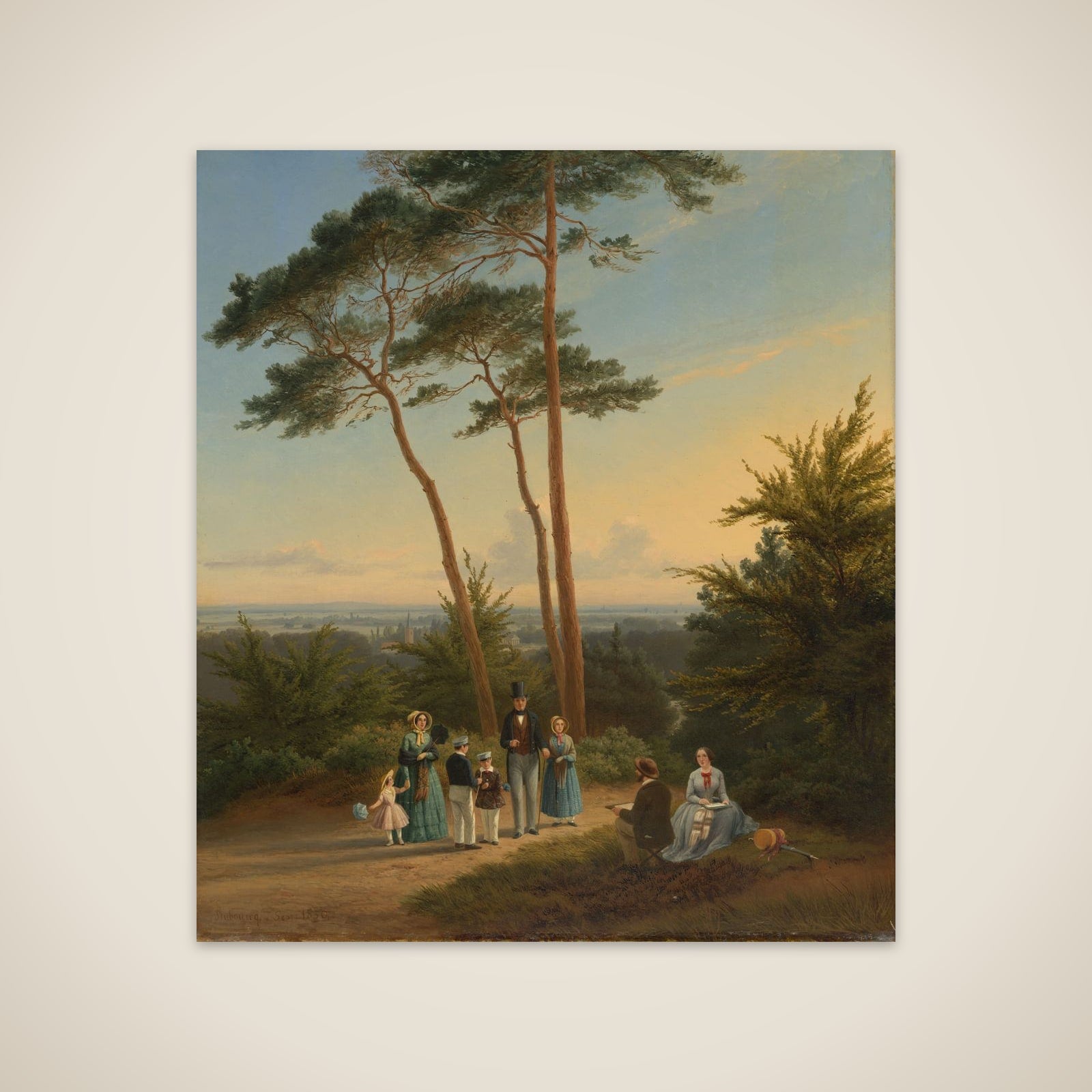De familie van Isaac Jacobus Rochussen (1794-1881) en Hermina Johanna Maria Scharff (1808-1875) geschilderd door de kunstenaar unframed print