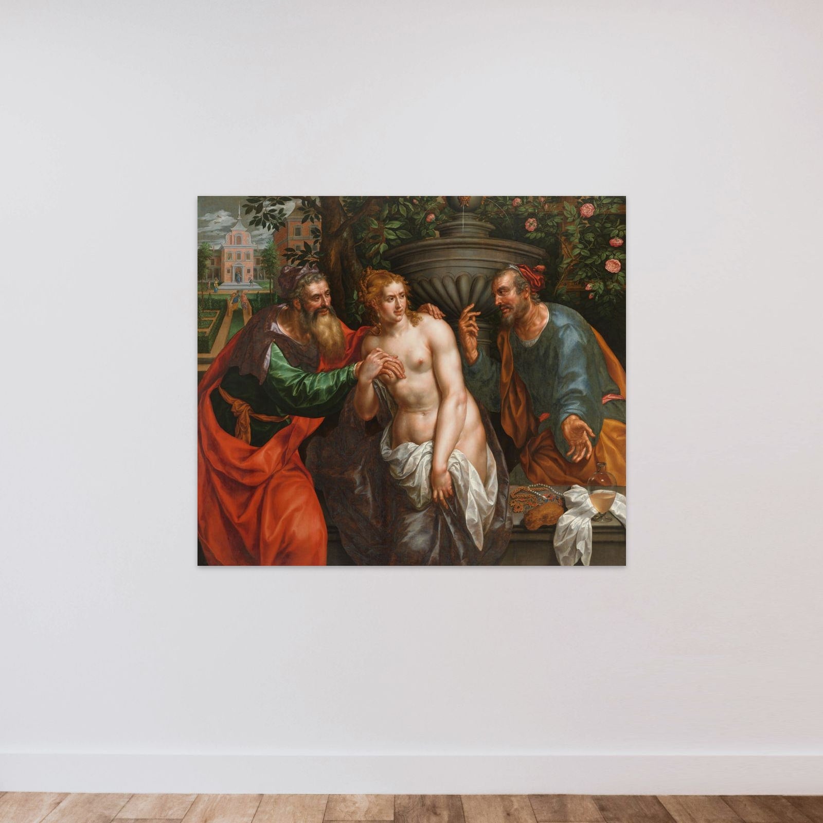 Susanna and the Elders unframed — shown to scale