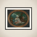 Fête galante scene framed